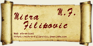Mitra Filipović vizit kartica